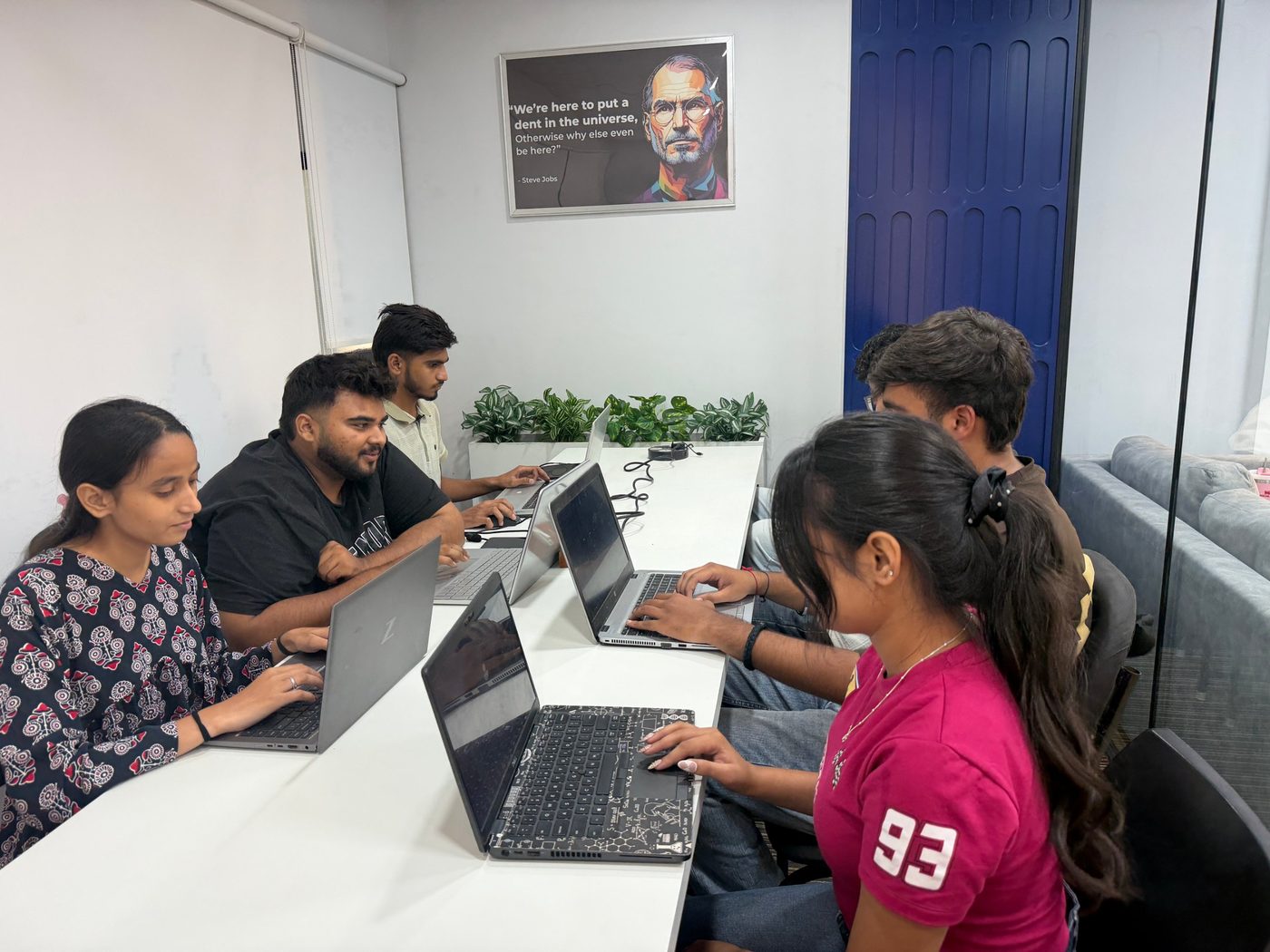 Students practising on laptops in the HSDM lab